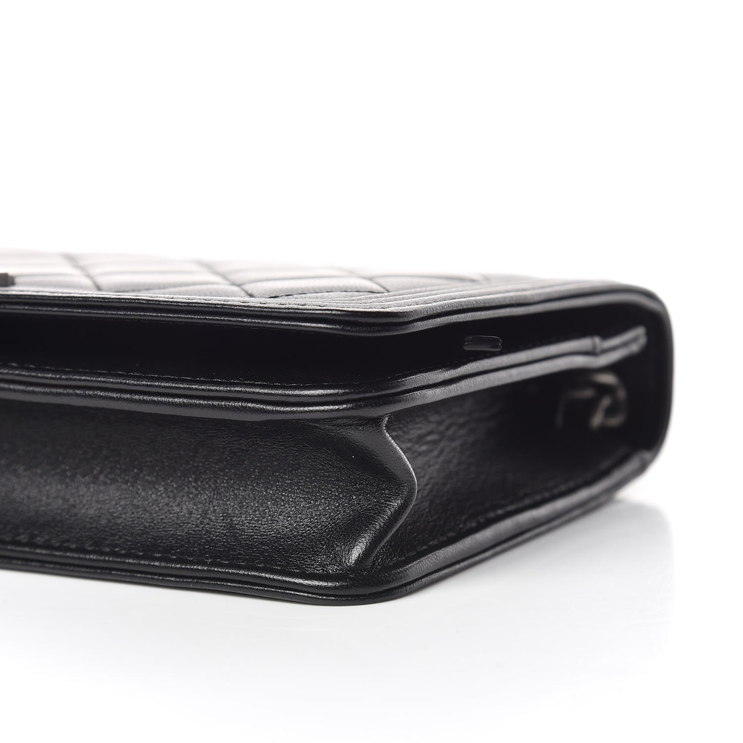 Lambskin Quilted Boy Wallet On Chain WOC Black