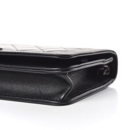 Chanel Lambskin Quilted Boy Wallet On Chain WOC Black 6 of 14