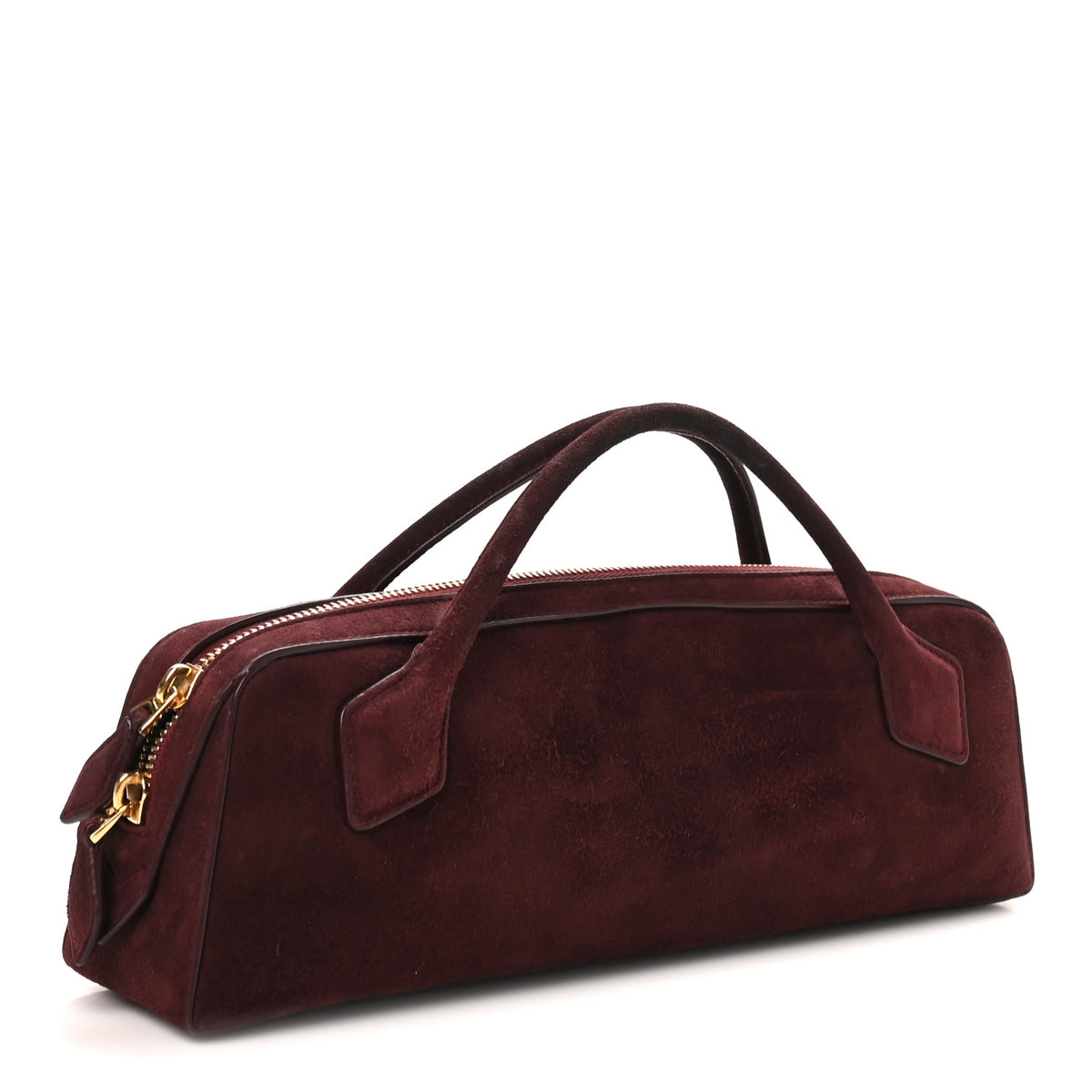 Suede Goatskin Teckel Clutch Rouge Grenat