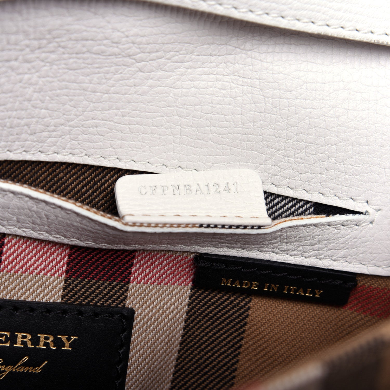 Burberry Grainy Calfskin Broguing Tassel Small Macken Crossbody Bag Chalk White 9 of 13