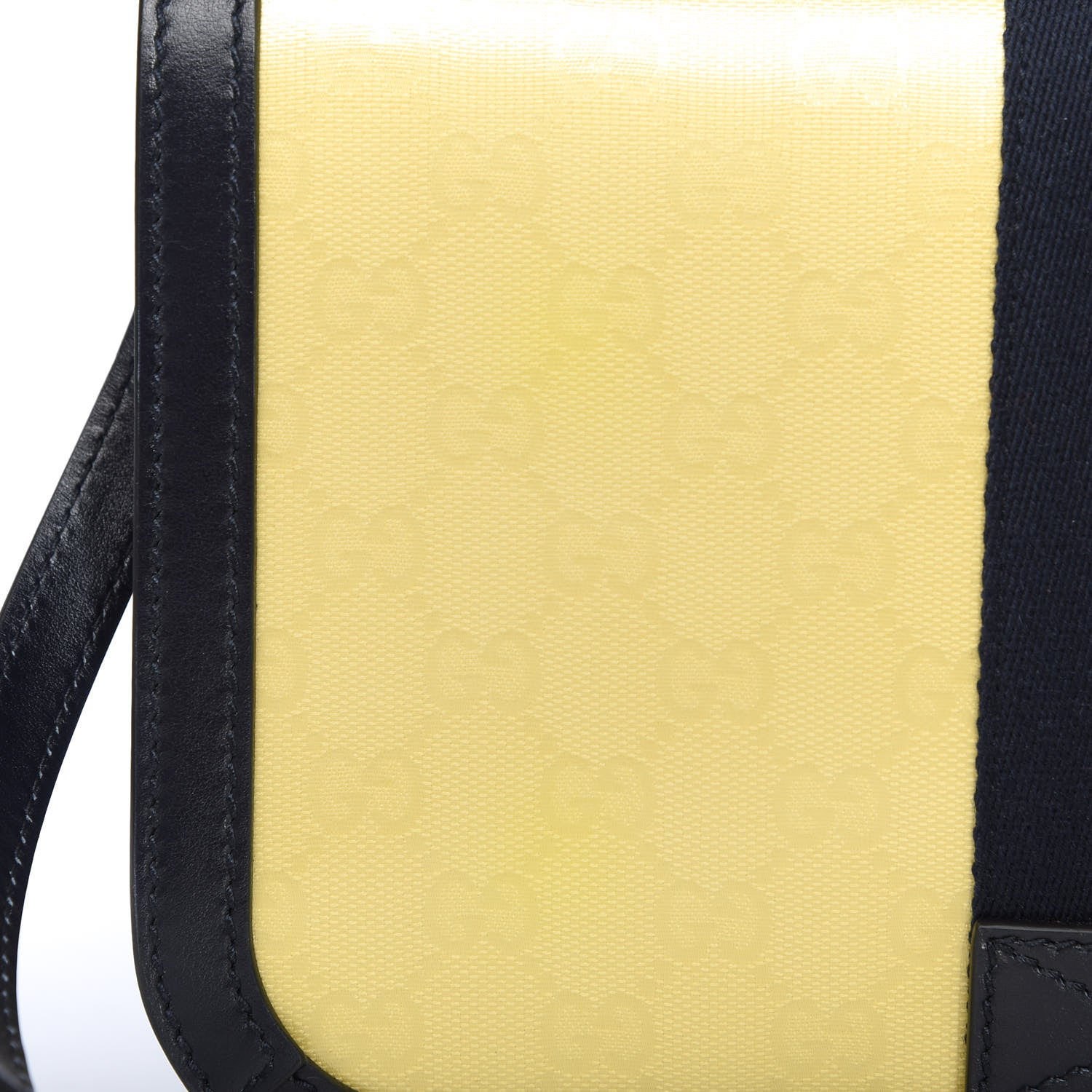 Gucci Crystal Monogram Plutone Calfskin Web Ophidia Flap Messenger Bag Straw Yellow Blue 8 of 12