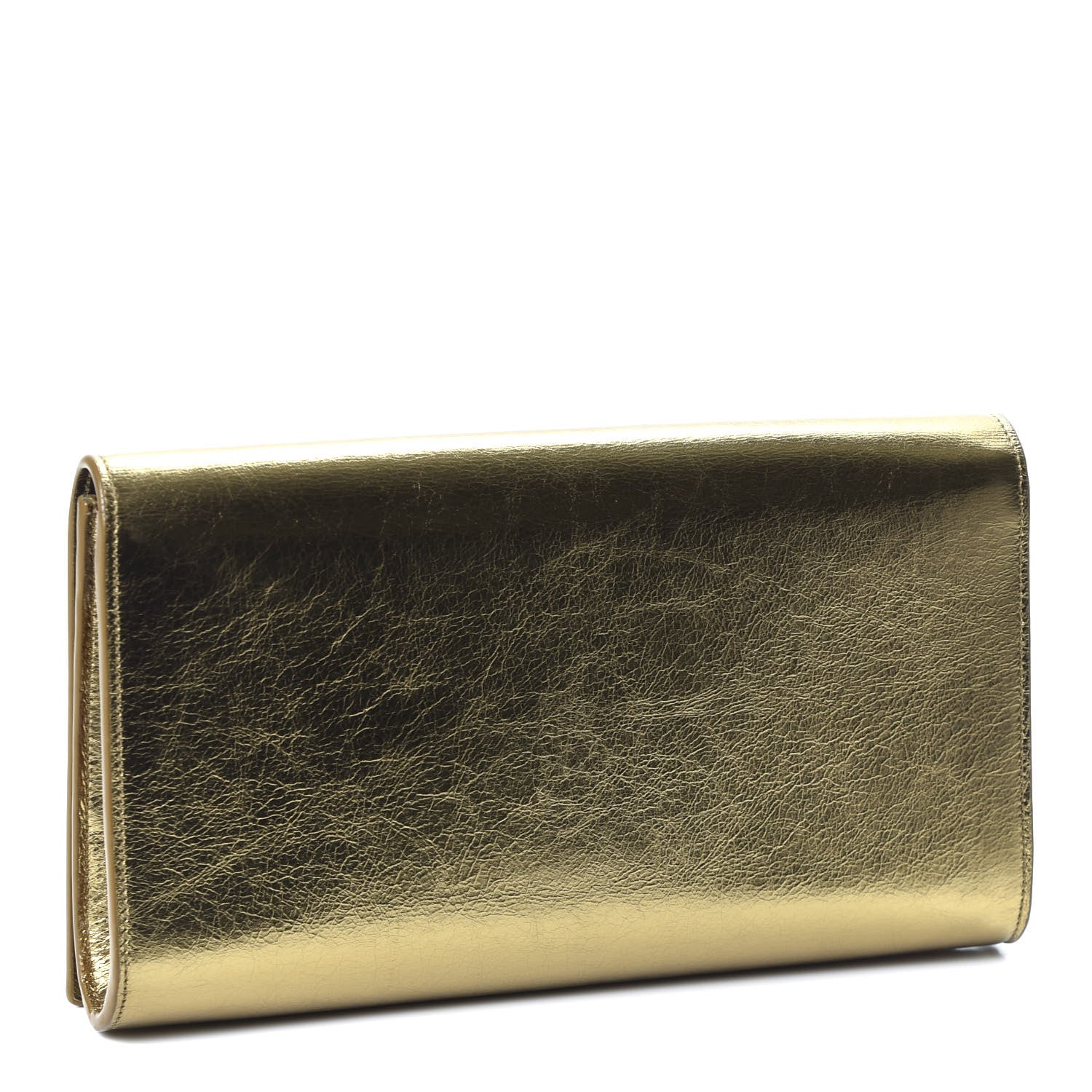 Saint Laurent Metallic Calfskin Monogram Large Belle De Jour Clutch Gold 2 of 8