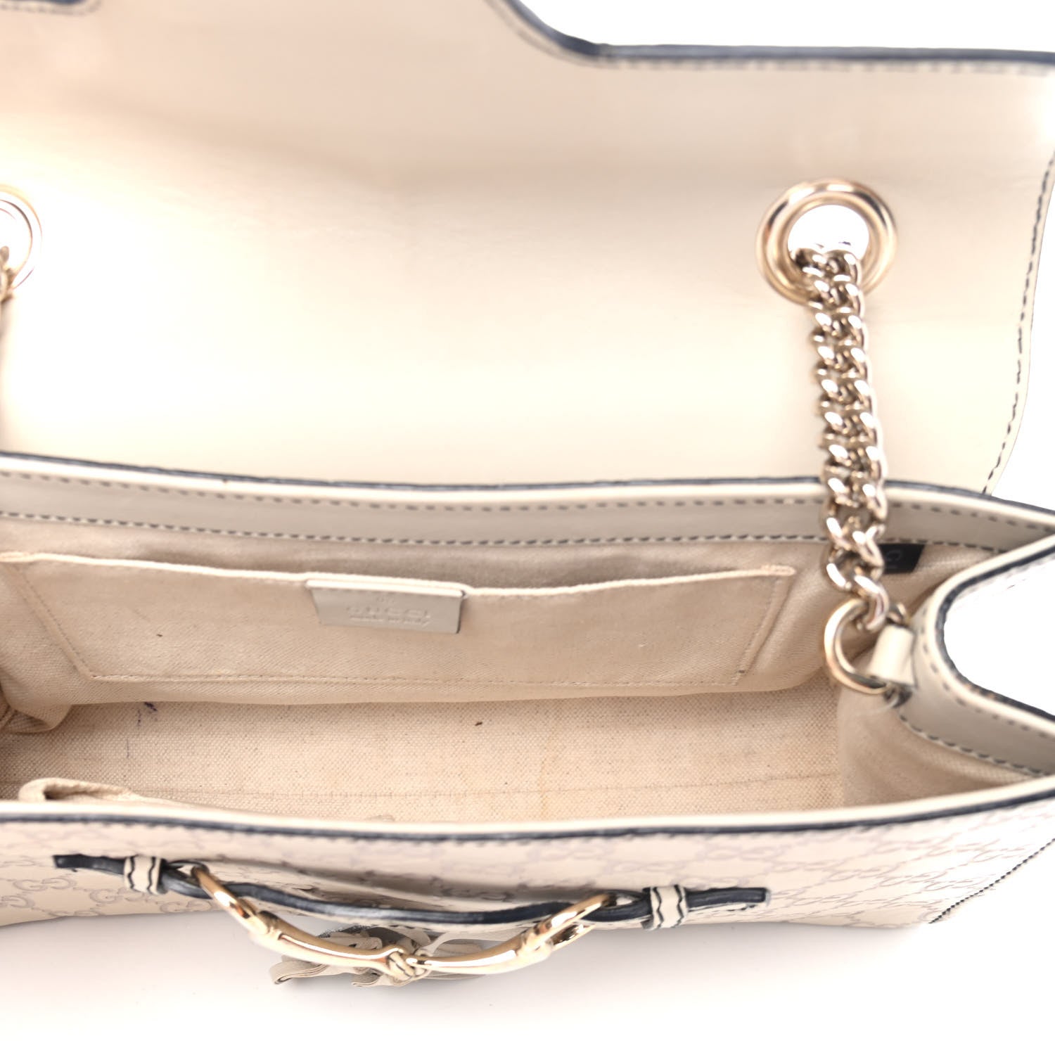 Gucci Guccissima Signature Medium Emily Chain Shoulder Bag Mystic White 4 of 6