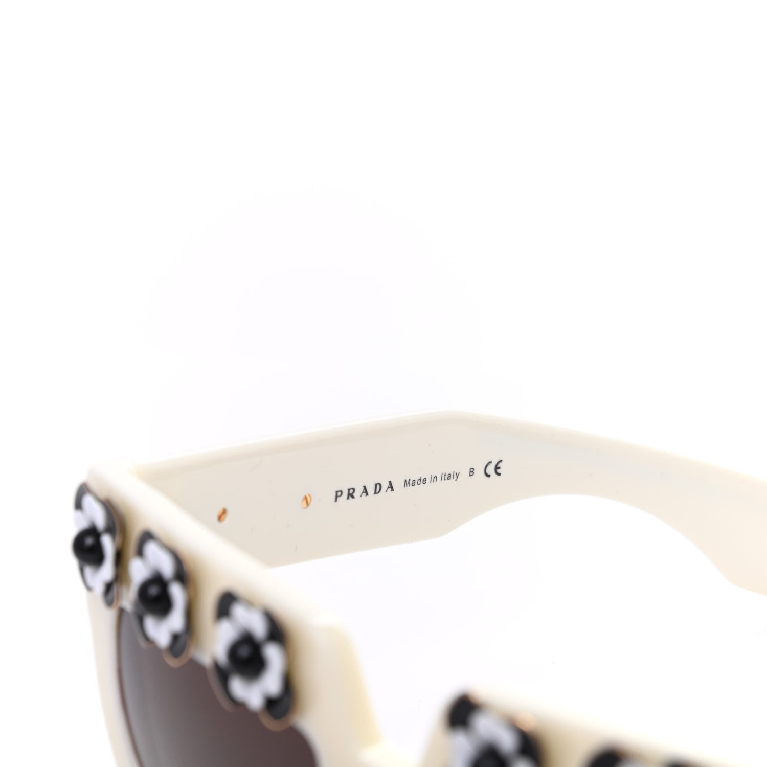 Prada Acetate Flower Poeme Sunglasses SPR26P White 5 of 7