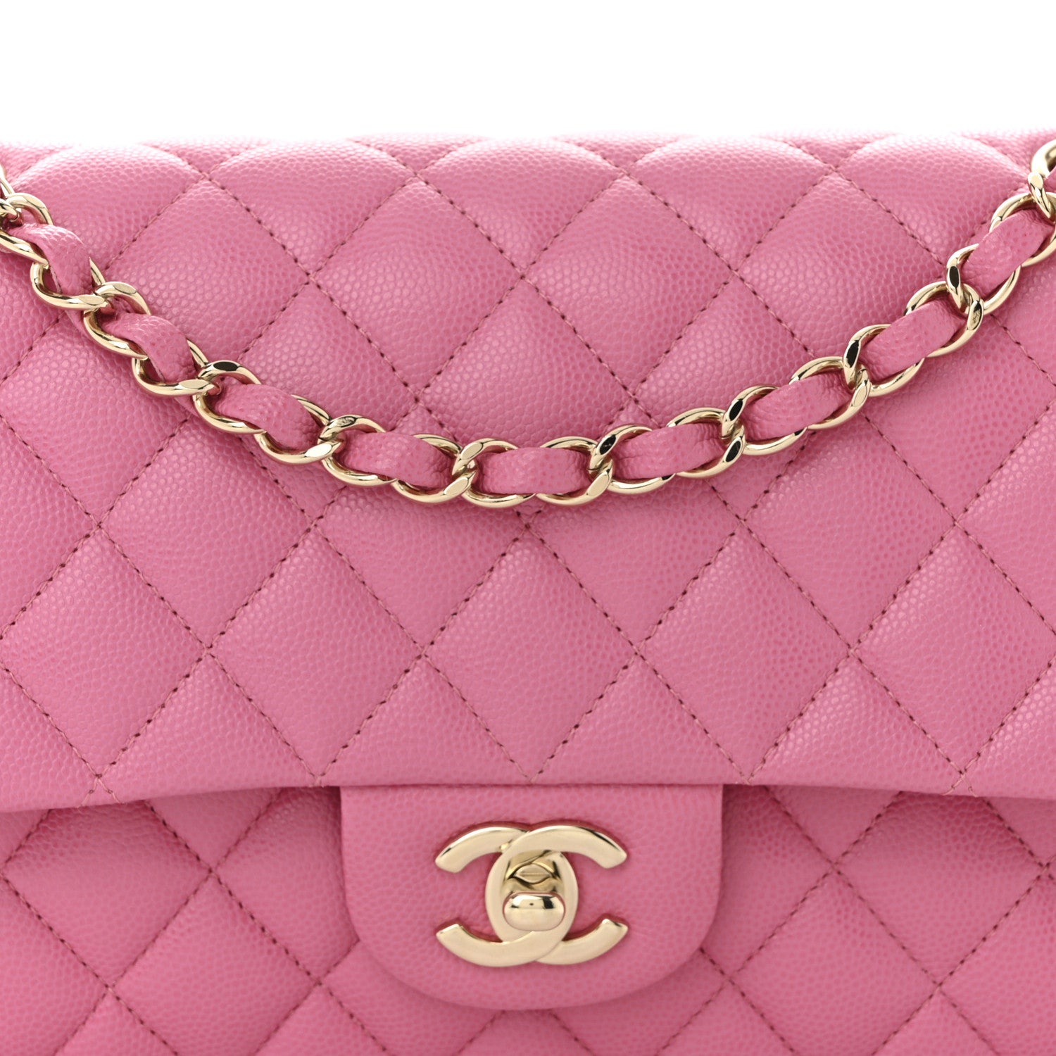 Chanel Caviar Quilted Medium Double Flap Pink 8 of 11