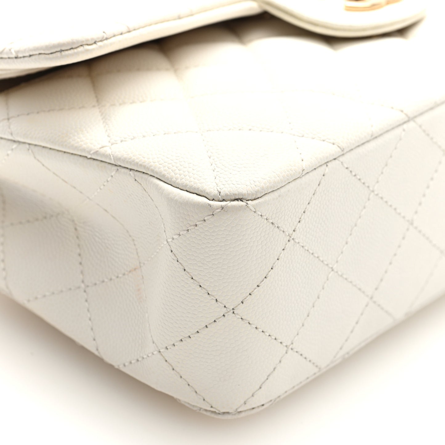 Caviar Quilted Small Double Flap White