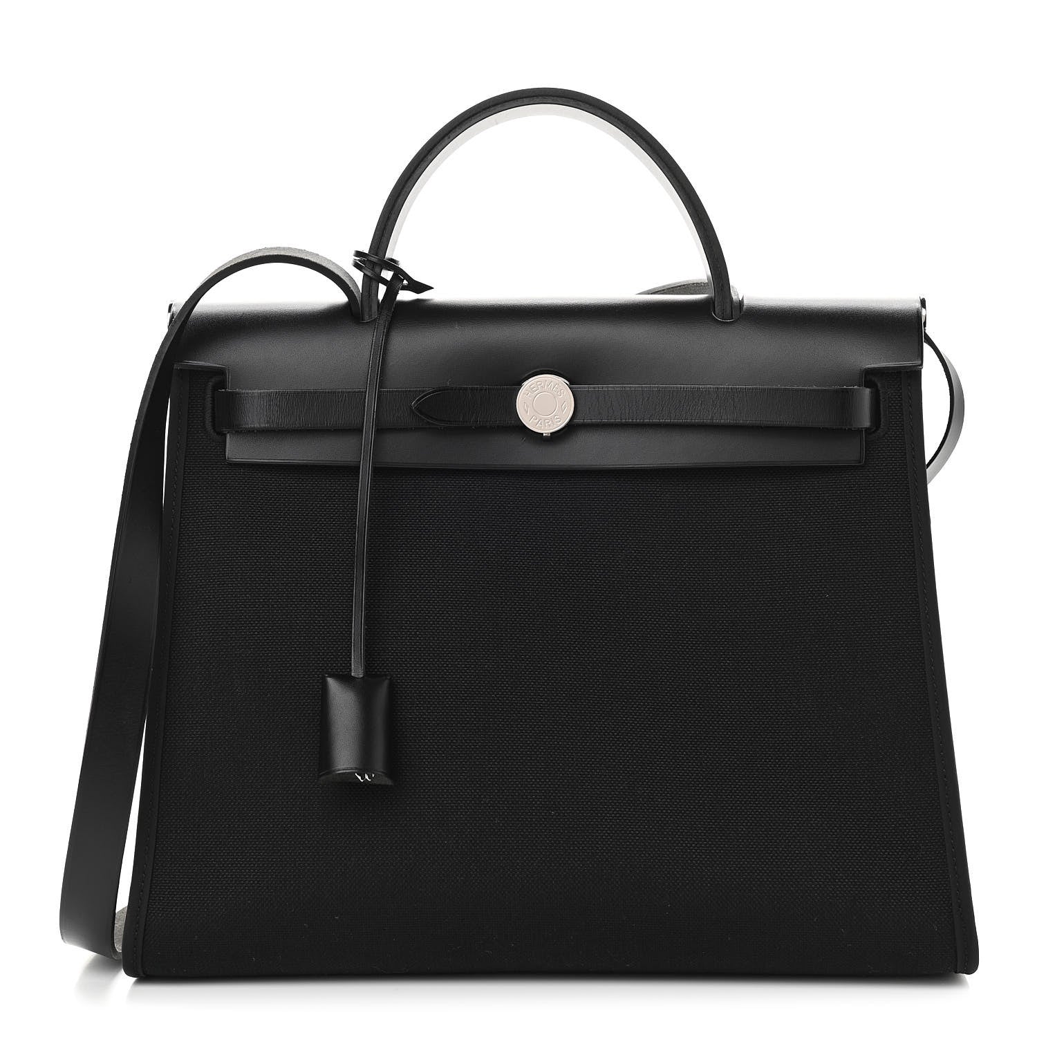 Hermes Military Toile Vache Hunter Herbag Zip PM 31 Black 3 of 13