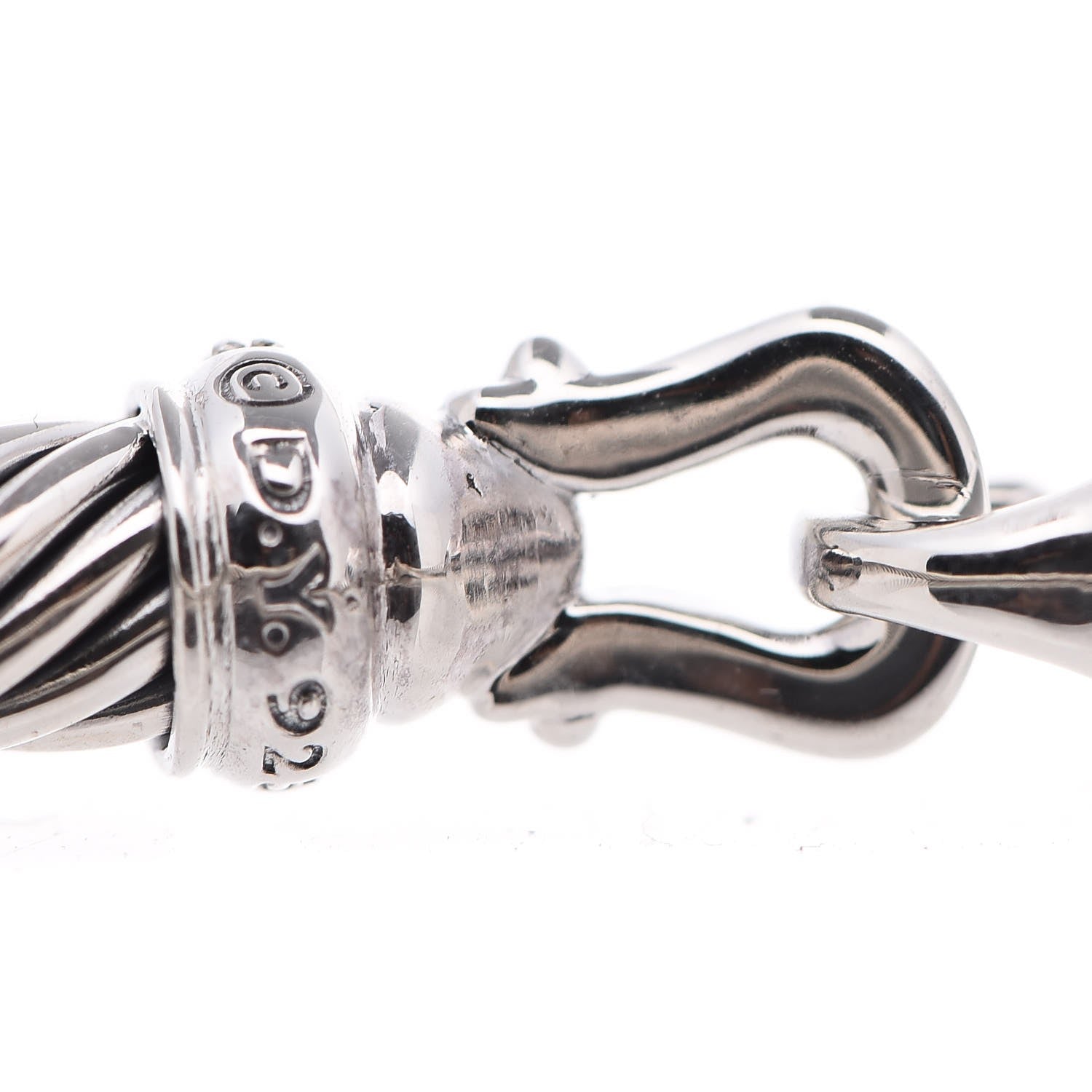 David Yurman Sterling Silver Diamond 5mm Cable Buckle Bracelet 5 of 5