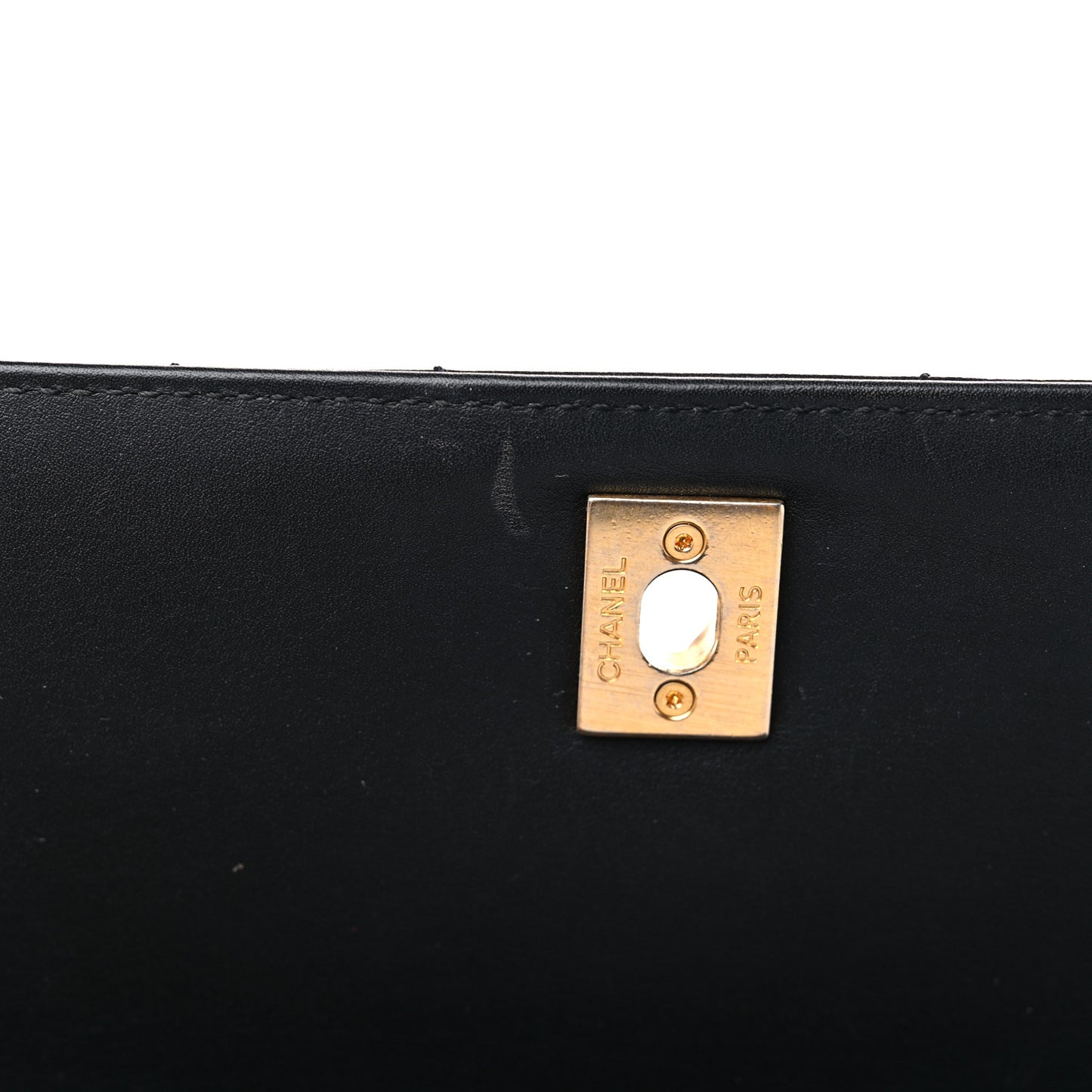 Calfskin Chevron Quilted Medium Coco Handle Flap Black