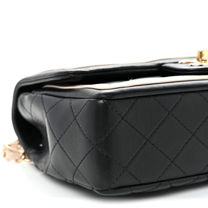 Chanel Lambskin Quilted Bicolor Flap Black Beige 9 of 10