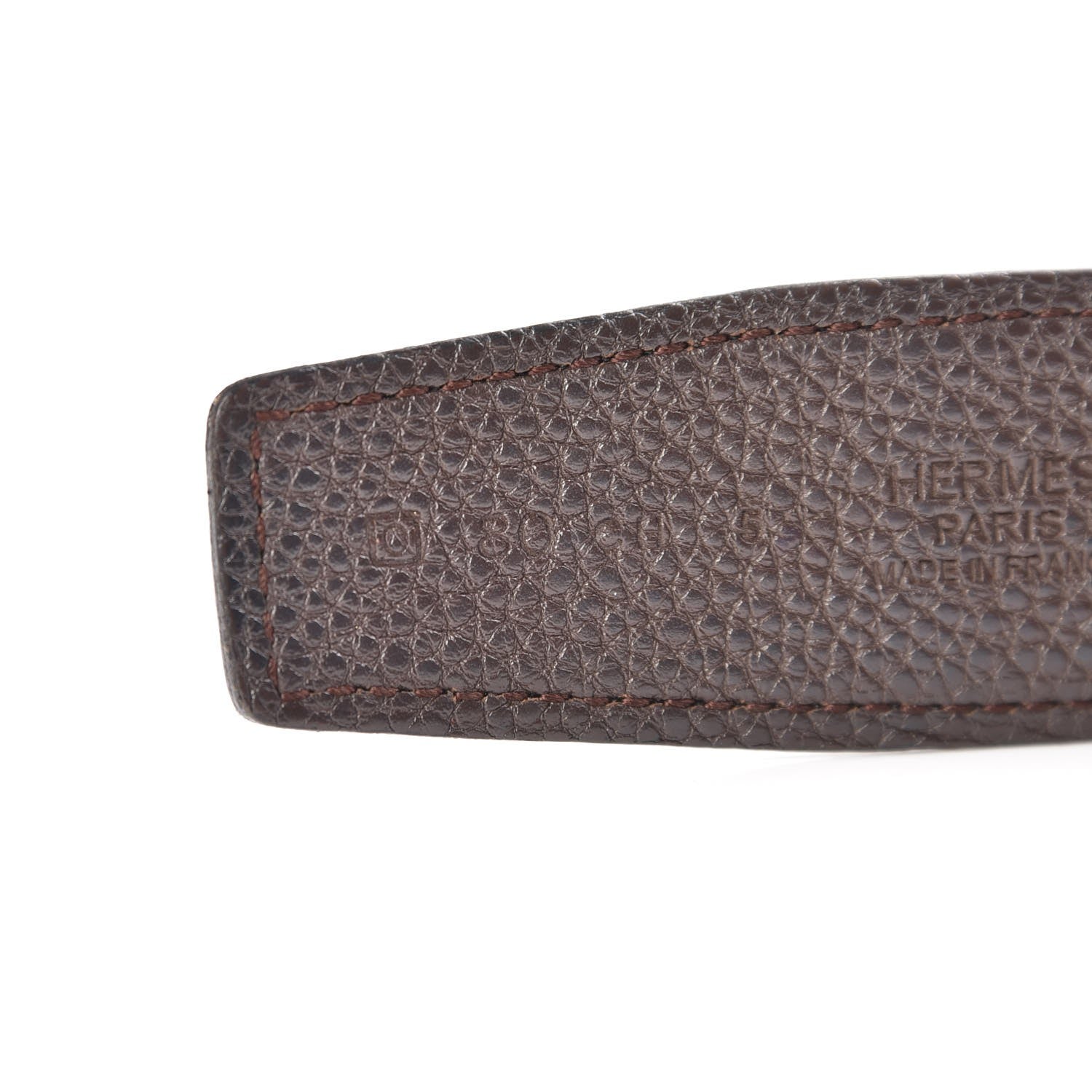 Hermes Box Togo 32mm Belt Strap 80 Black Chocolate 10 of 10