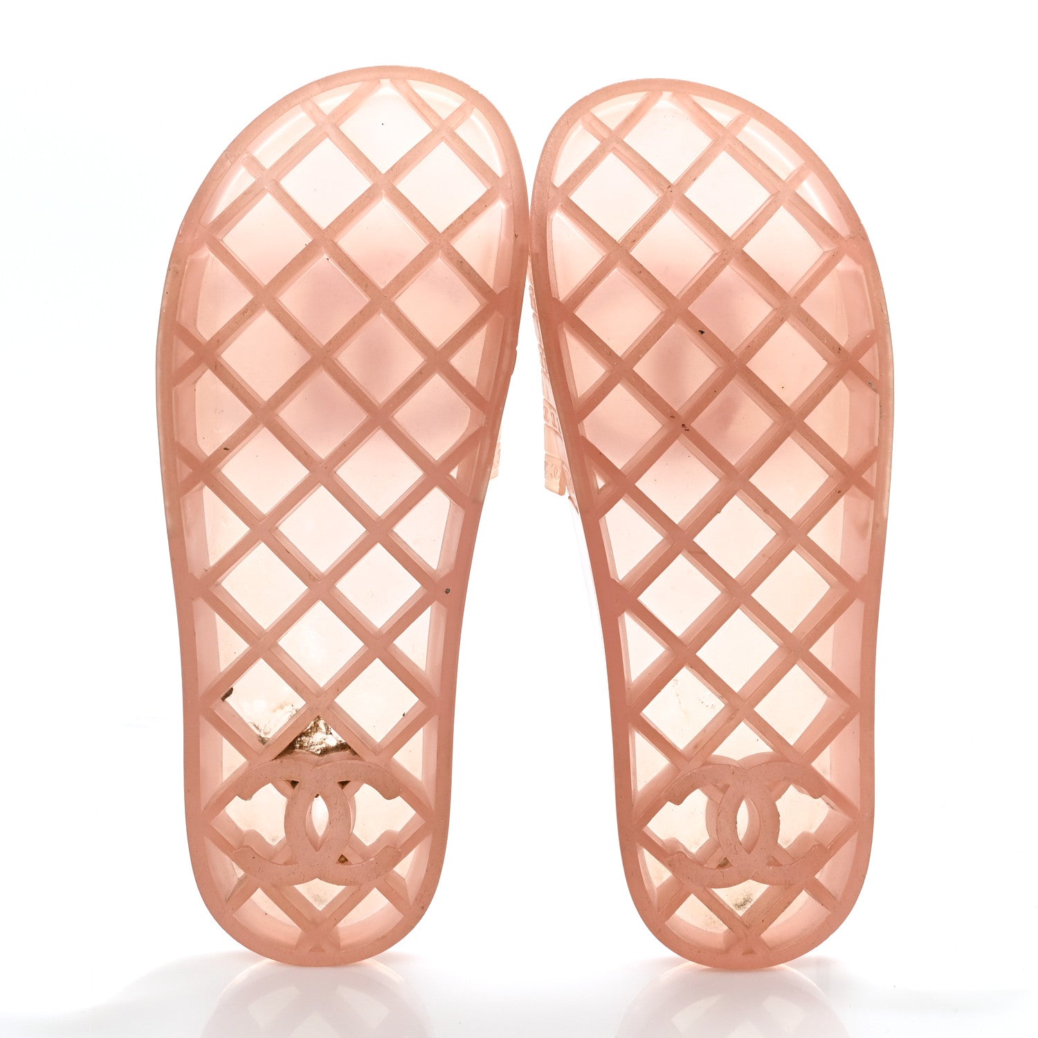 Chanel PVC Transparent CC Flat Slide Sandals 37 Pink 5 of 8