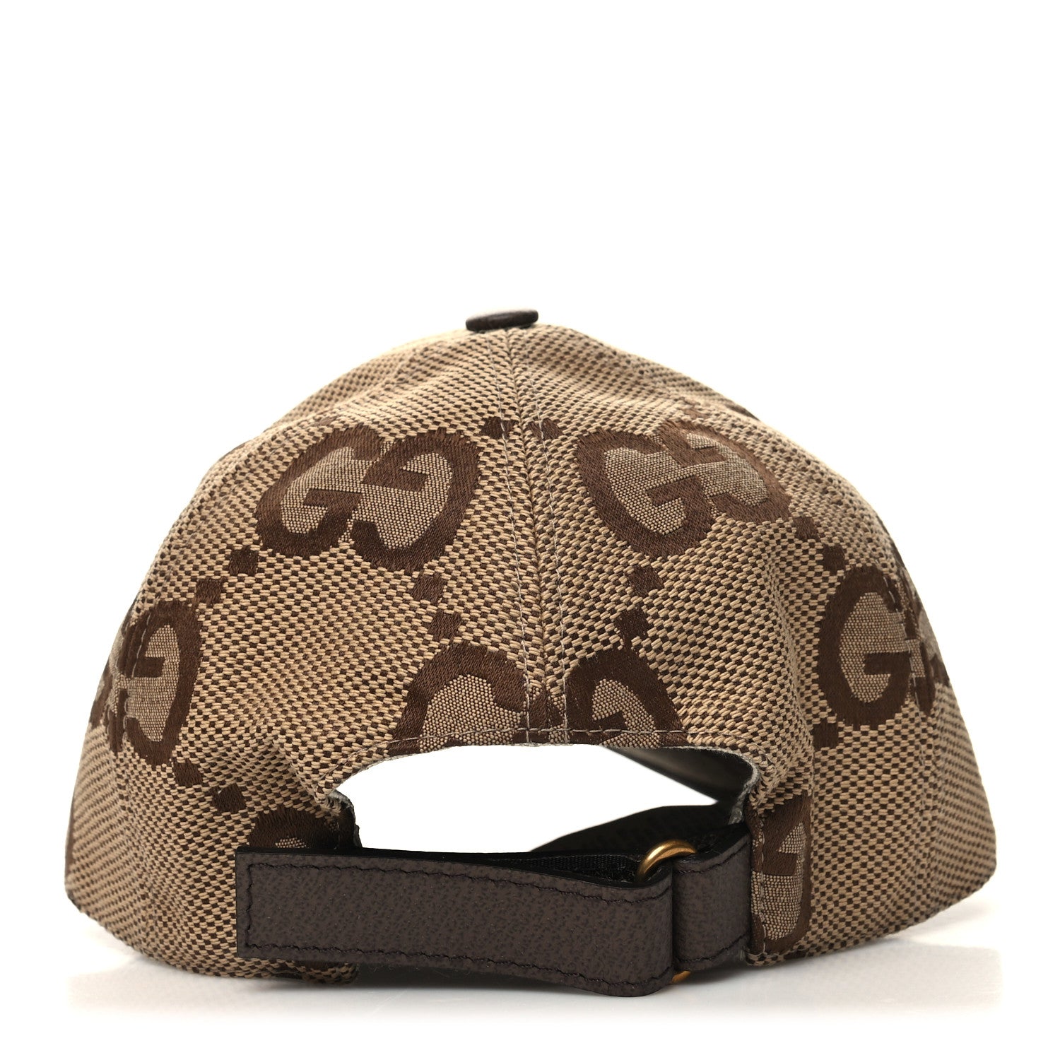 Gucci Monogram Jumbo GG Baseball Hat XL 59 Camel Ebony 5 of 9