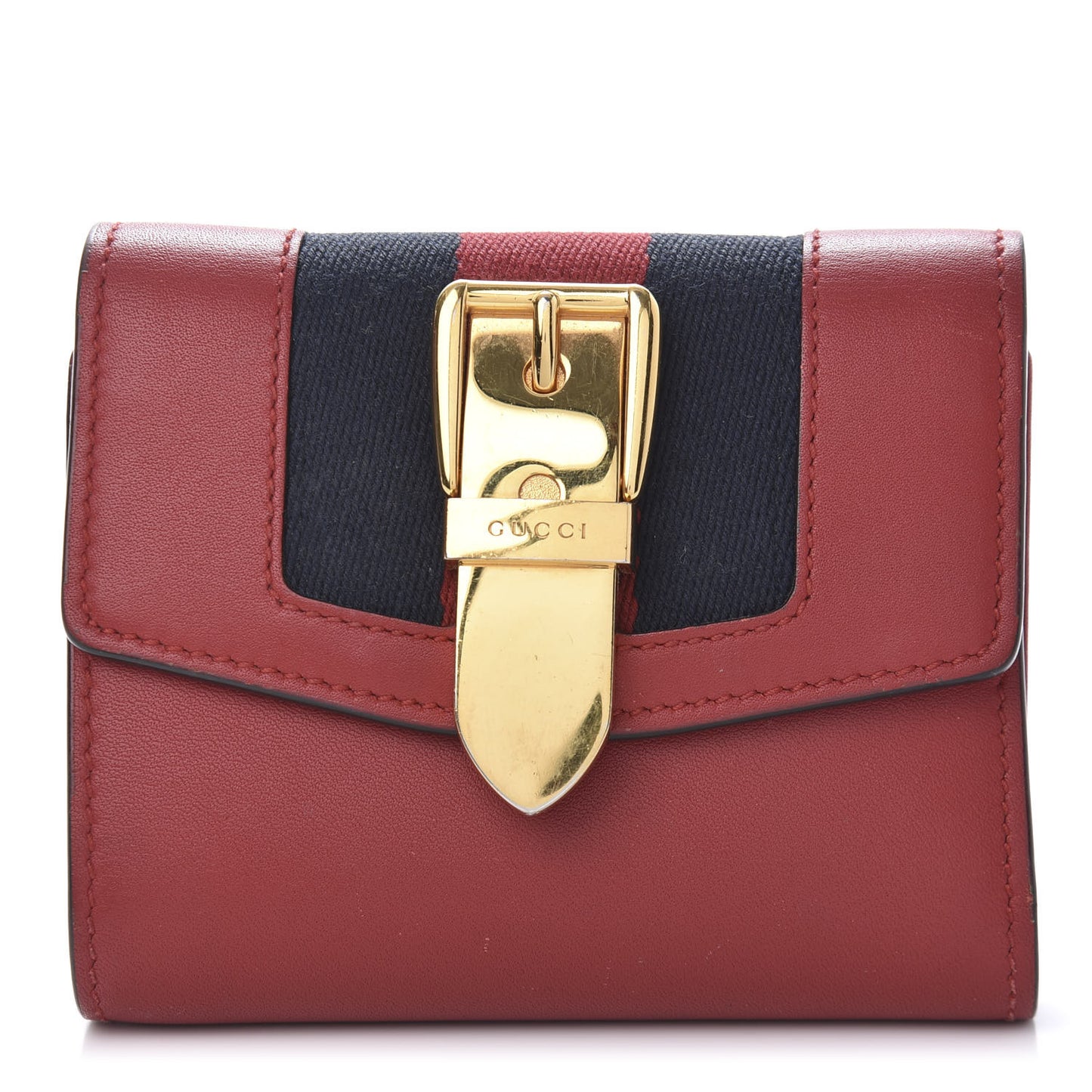 Calfskin Sylvie Wallet Hibiscus Red