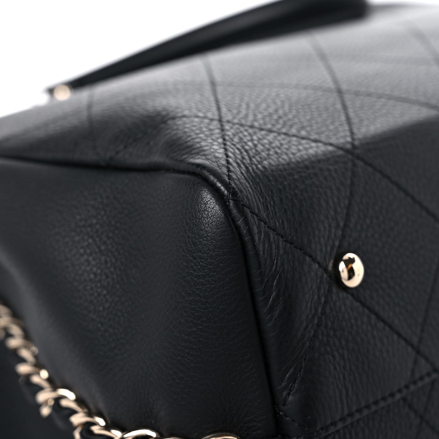Chanel Bullskin Stitched Large Shopping Bag Black 10 of 13