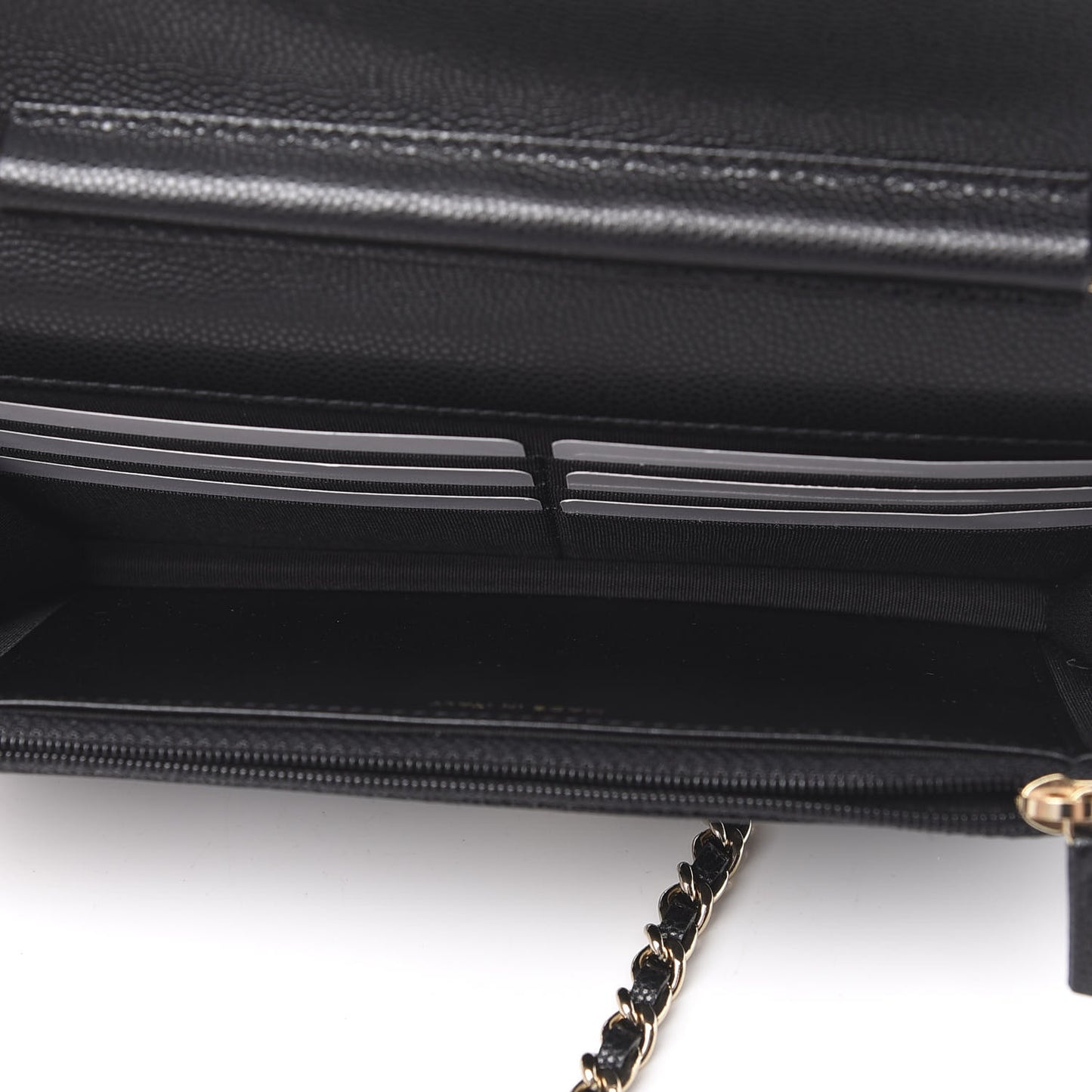 Caviar Quilted French New Wave Chain CC Wallet On Chain WOC Black
