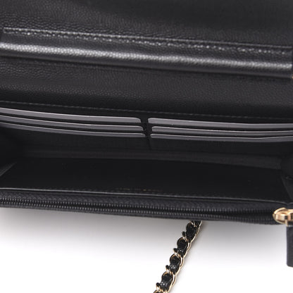 Chanel Caviar Quilted French New Wave Chain CC Wallet On Chain WOC Black 5 of 12