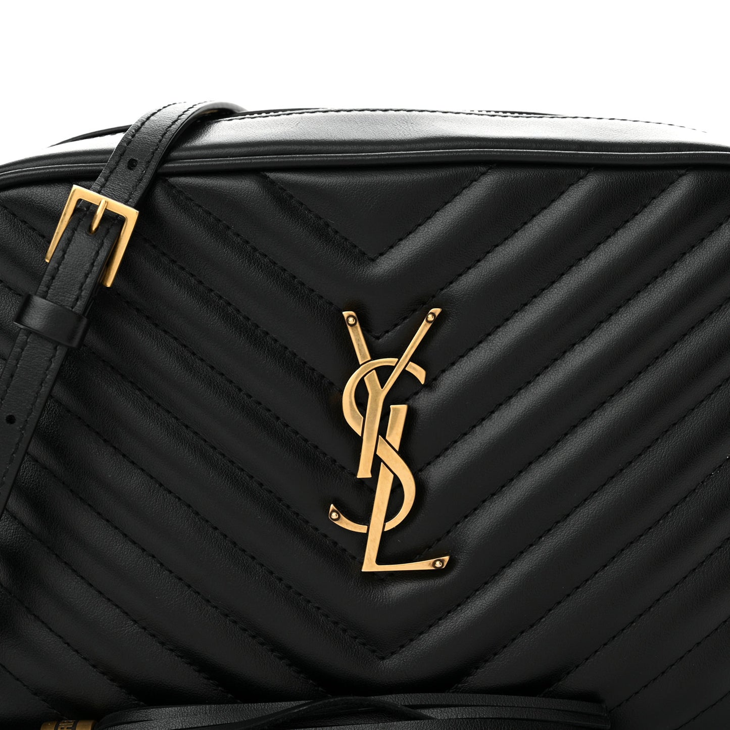 Calfskin Matelasse Monogram Lou Camera Bag Black