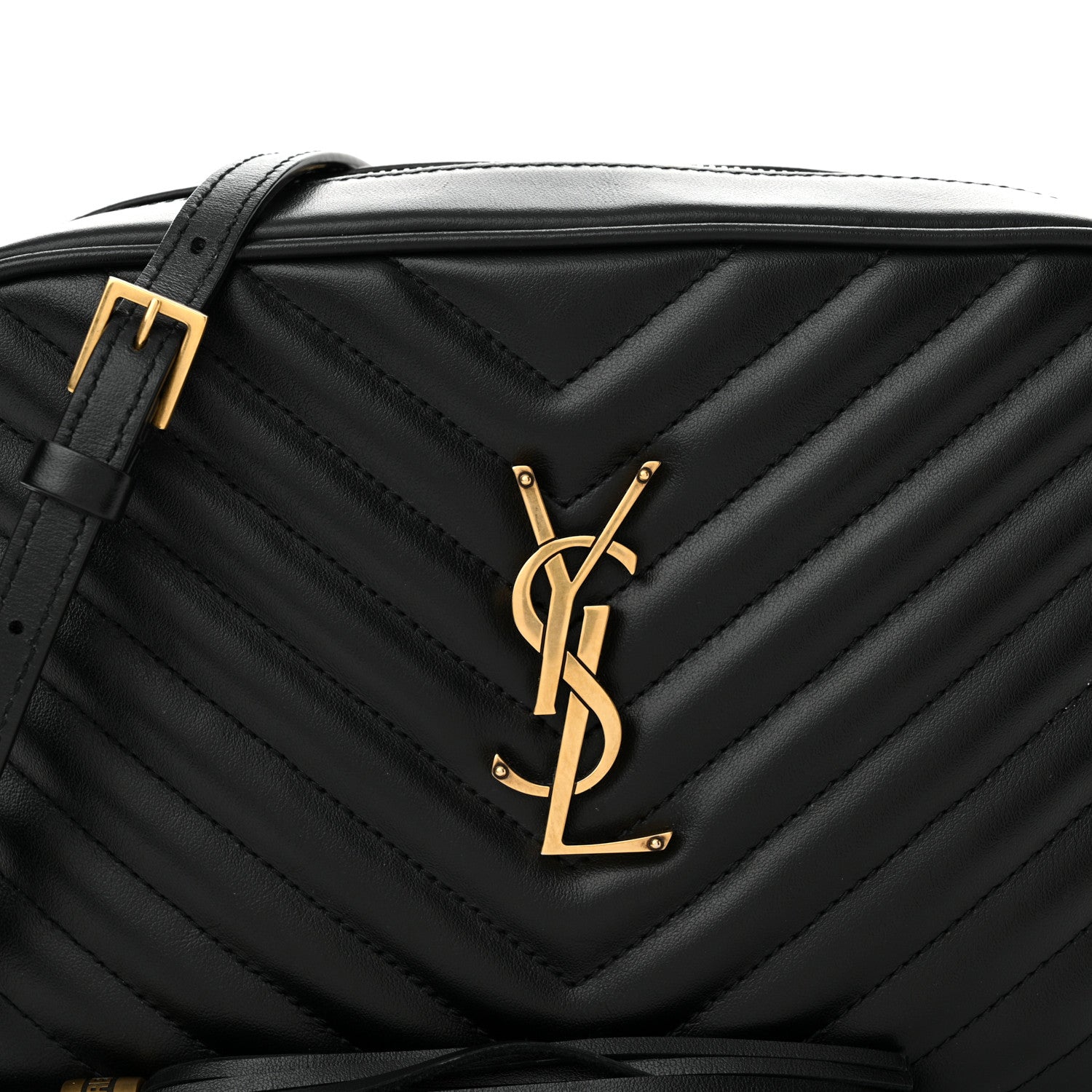Saint Laurent Calfskin Matelasse Monogram Lou Camera Bag Black 8 of 10