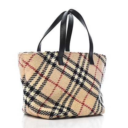 Burberry Wool Check Tote Beige 3 of 10