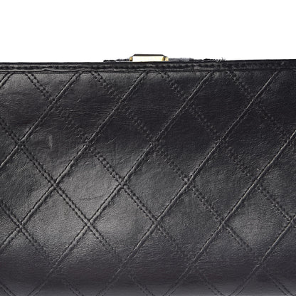 Chanel Lambskin Diamond Stitched French Wallet Black 18 of 19
