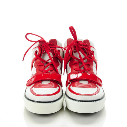 Louis Vuitton Calfskin Patent Tower High Top Sneakers 10 White Rouge 2 of 7