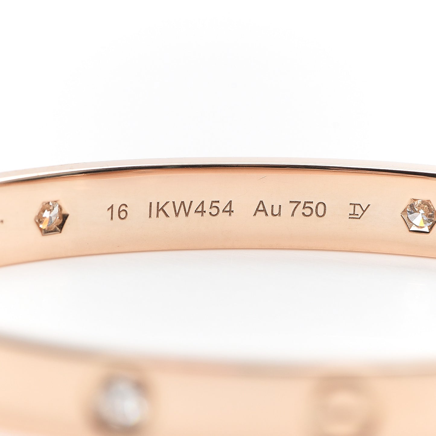 18K Pink Gold 4 Diamond LOVE Bracelet 16