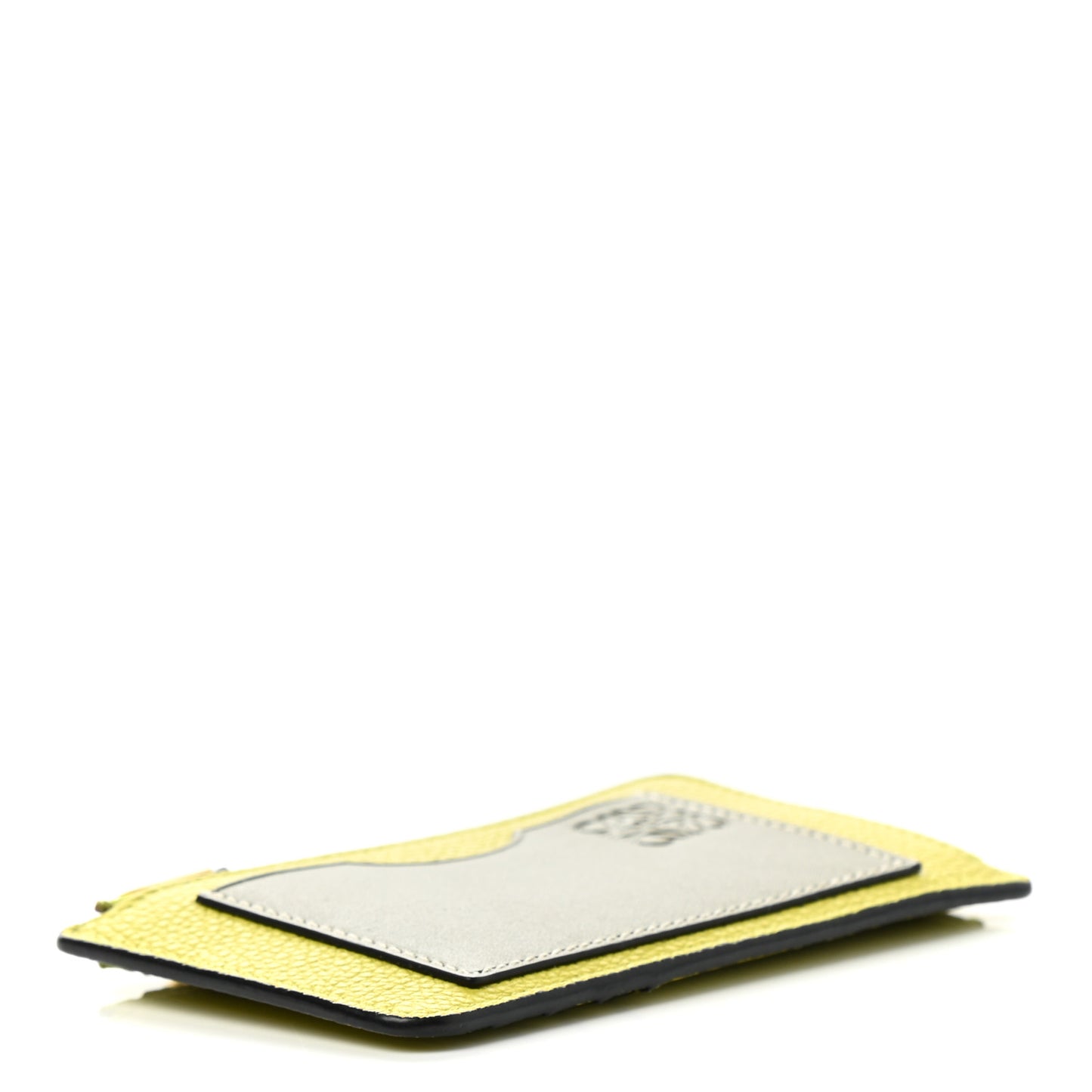 Soft Grained Calfskin Coin Card Holder Lime Yellow Avocado