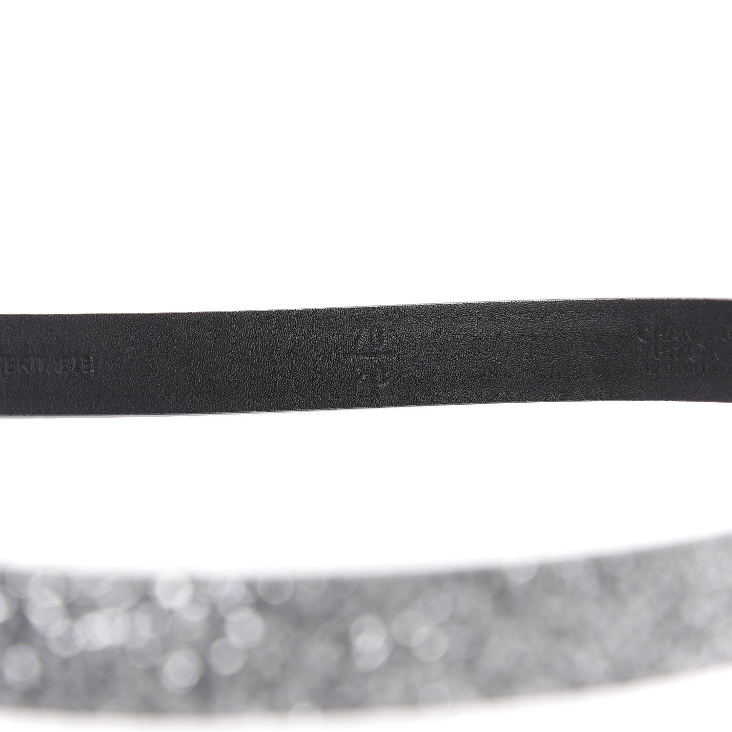 Chanel Glitter Calfskin CC Logo Skinny Belt 70 28 Silver 5 of 7
