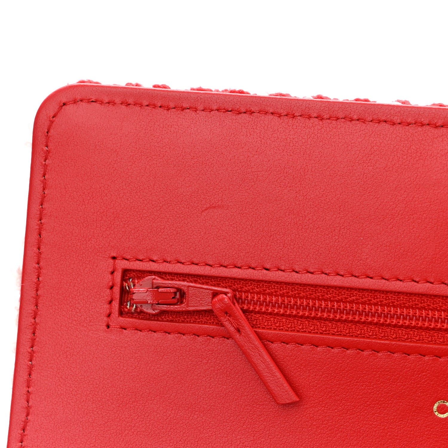 Chanel Tweed Quilted Chanel 19 Wallet On Chain WOC Red White 12 of 14