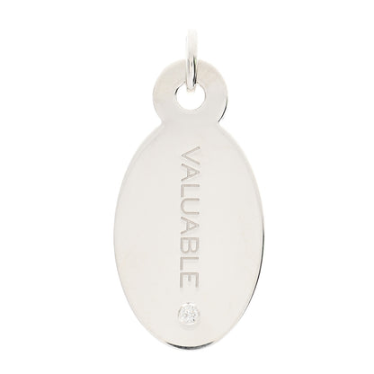 Tiffany Sterling Silver Diamond Valuable Oval Tag Charm 1 of 4