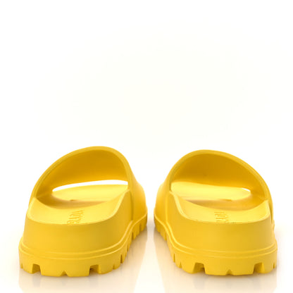 Prada EVA Rubber Triangle Logo Embossed Womens Lug Sole 20mm Slide Sandals 41 Sole 6 of 10