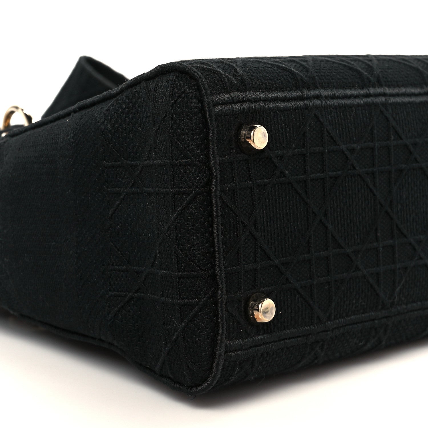 Christian Dior Canvas Embroidered Cannage Medium Lady D-Lite Black 9 of 10