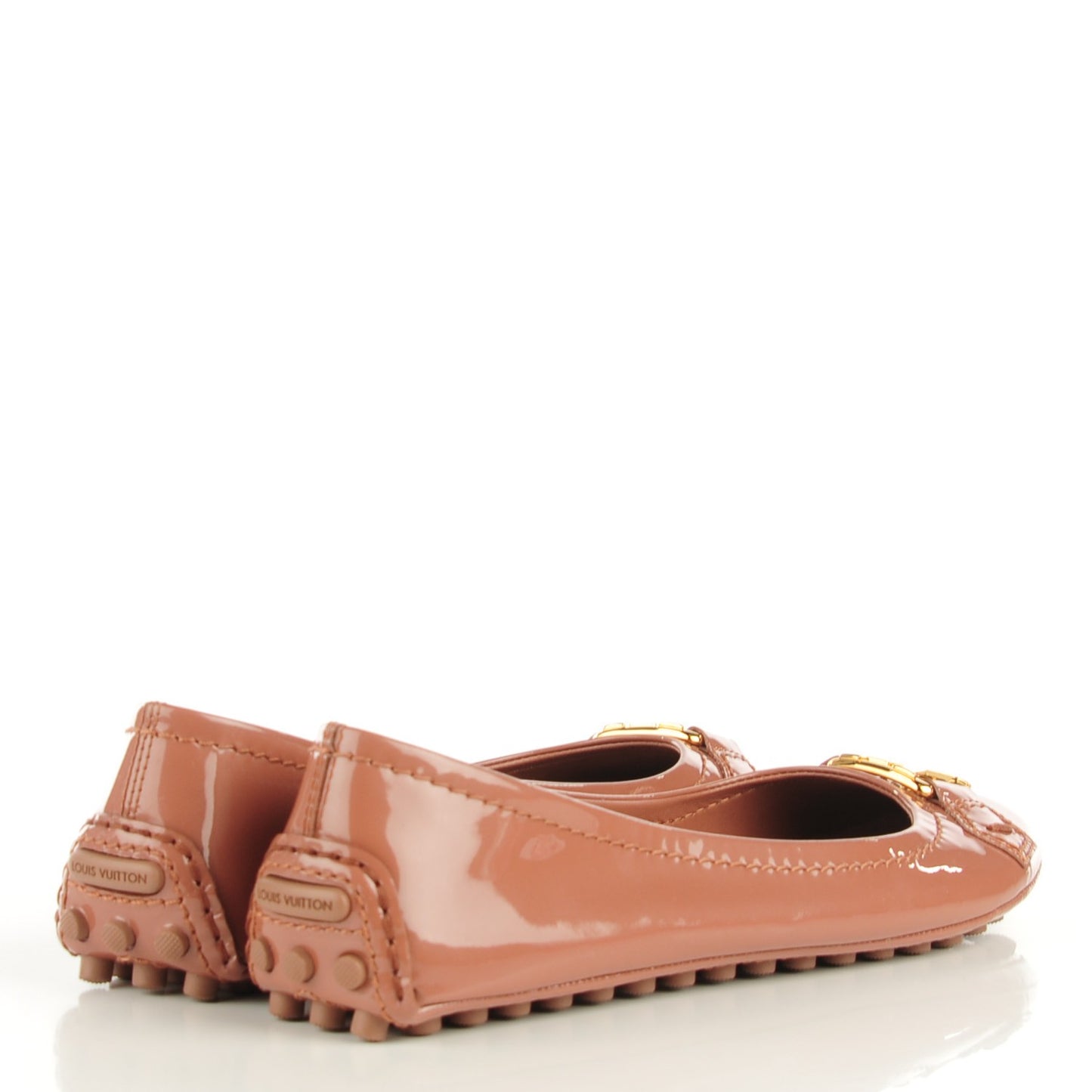 Patent Calfskin Oxford Ballerina Flats Rose Velours 35.5
