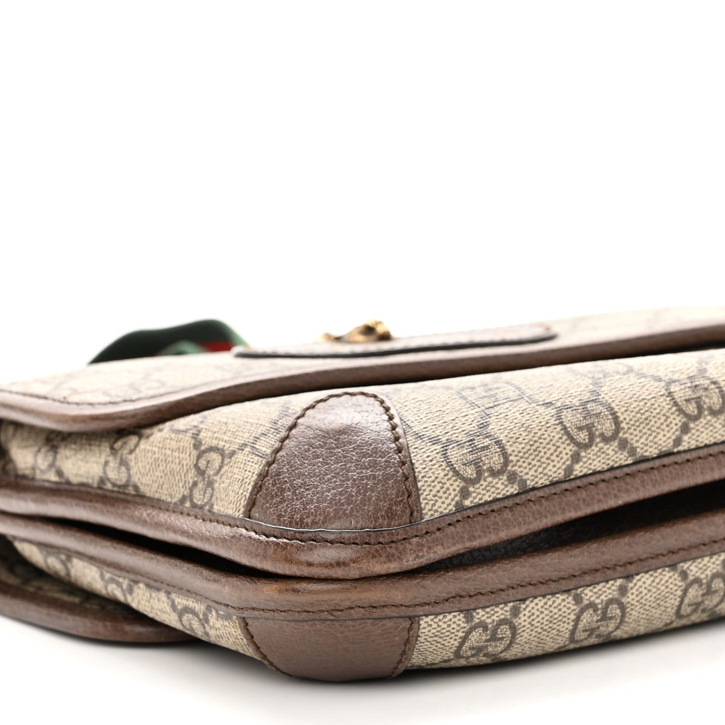 GG Supreme Monogram Web Small Neo Vintage Double Flap Messenger Bag Beige New Acero