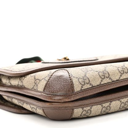 Gucci GG Supreme Monogram Web Small Neo Vintage Double Flap Messenger Bag Beige New Acero 10 of 11
