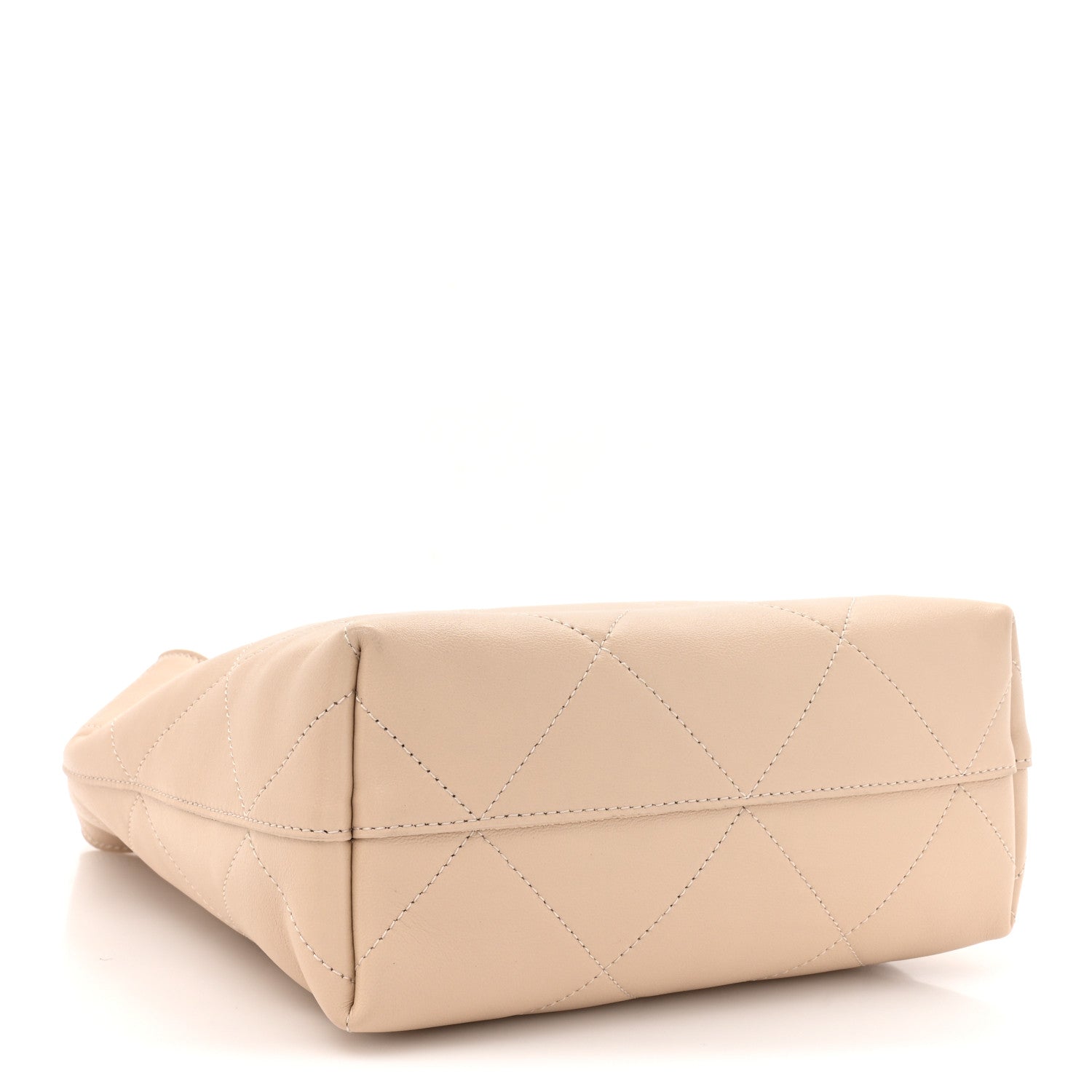 Chanel Shiny Lambskin Quilted Small Hobo Beige 4 of 12