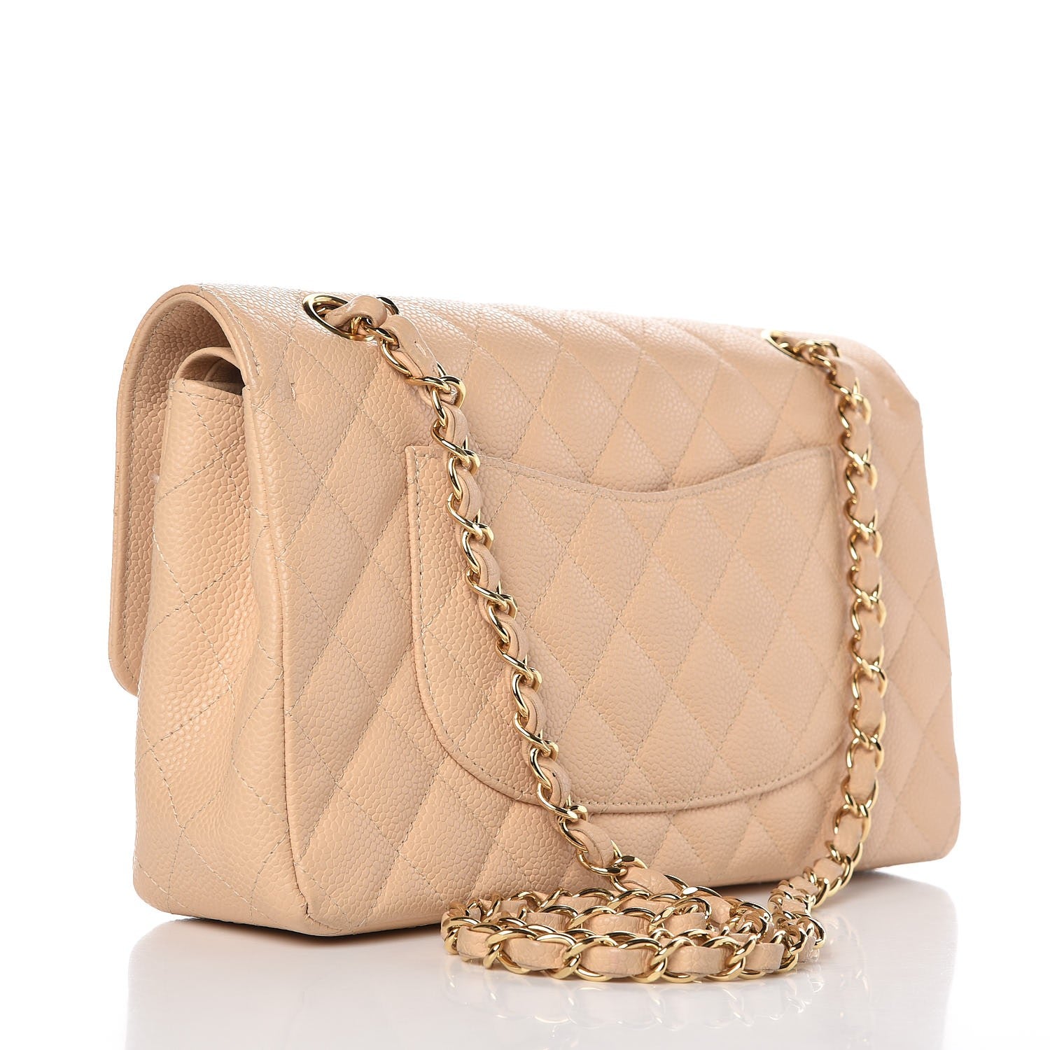 Chanel Caviar Quilted Medium Double Flap Beige Clair 6 of 10
