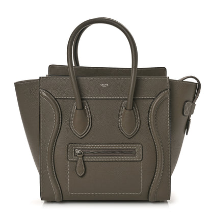 Celine Drummed Calfskin Micro Luggage Souris 1 of 8