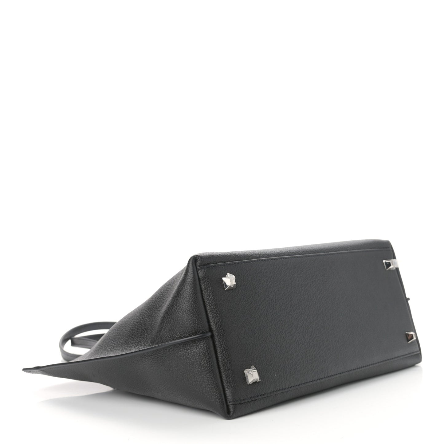 Grained Calfskin Medium Yris Shopper Tote Black