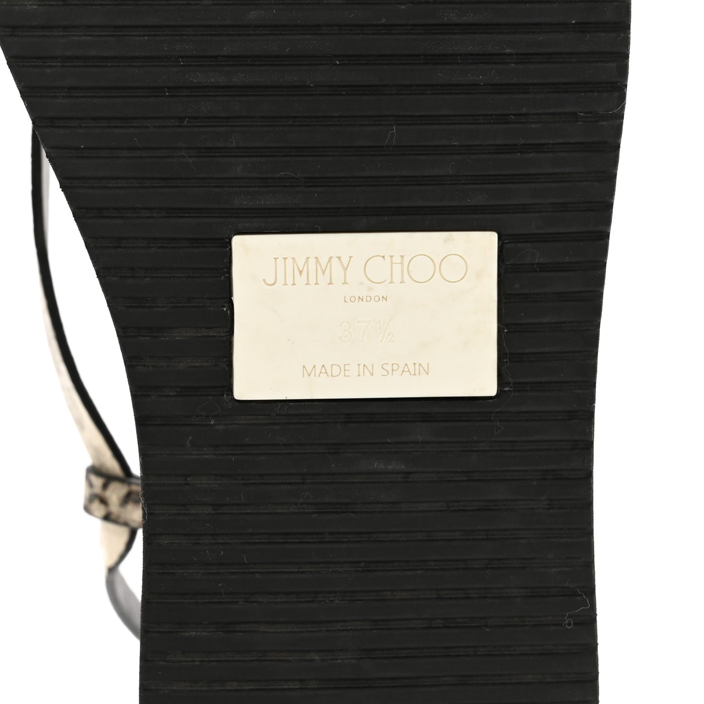 Snake Embossed Pine Platform Sandals 37.5 Black