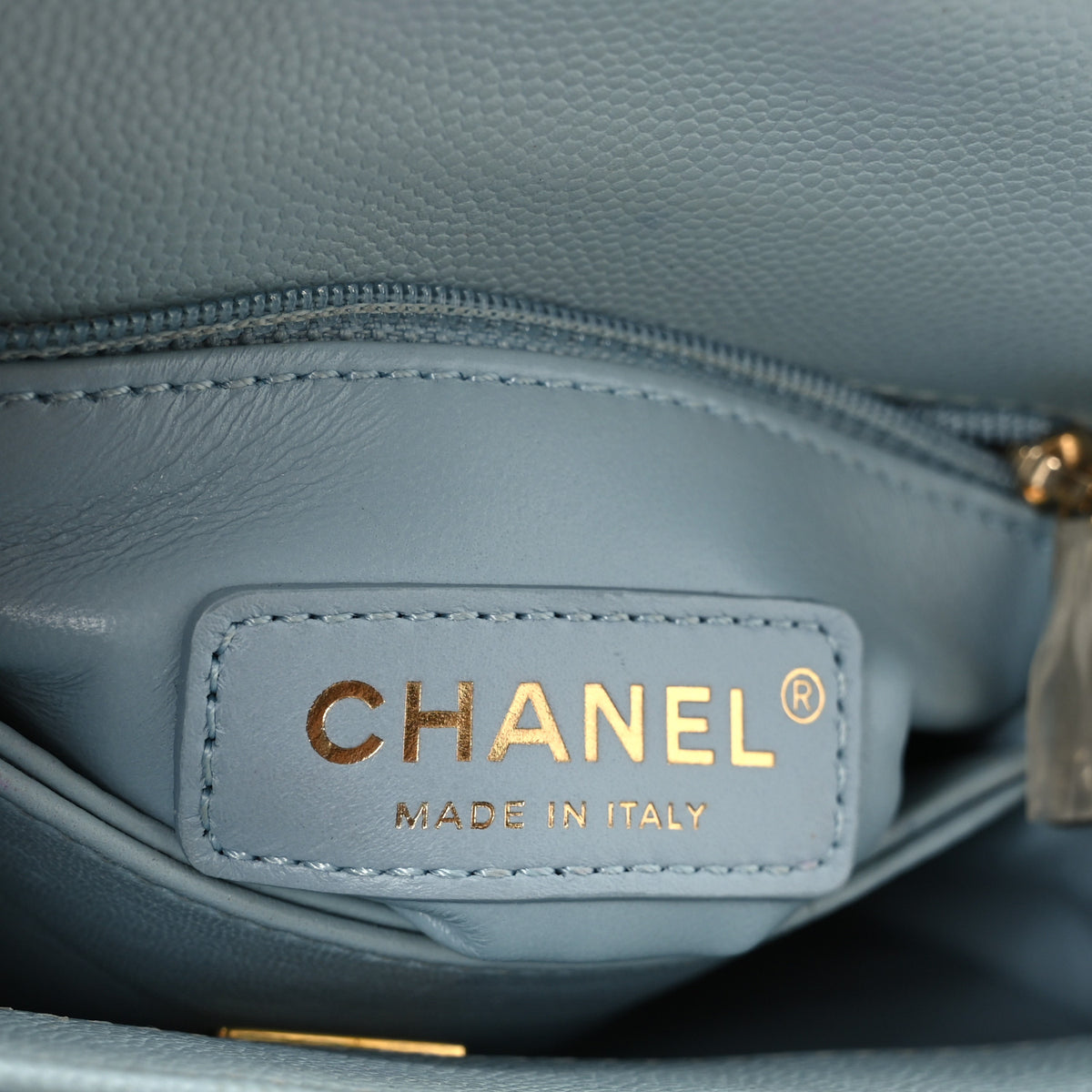 Caviar Quilted Extra Mini Coco Handle Flap Light Blue