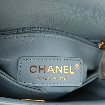 Chanel Caviar Quilted Extra Mini Coco Handle Flap Light Blue 6 of 11