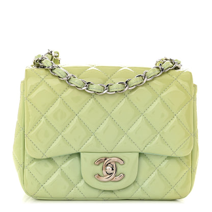 Chanel Patent Calfskin Quilted Mini Square Flap Light Green 1 of 12