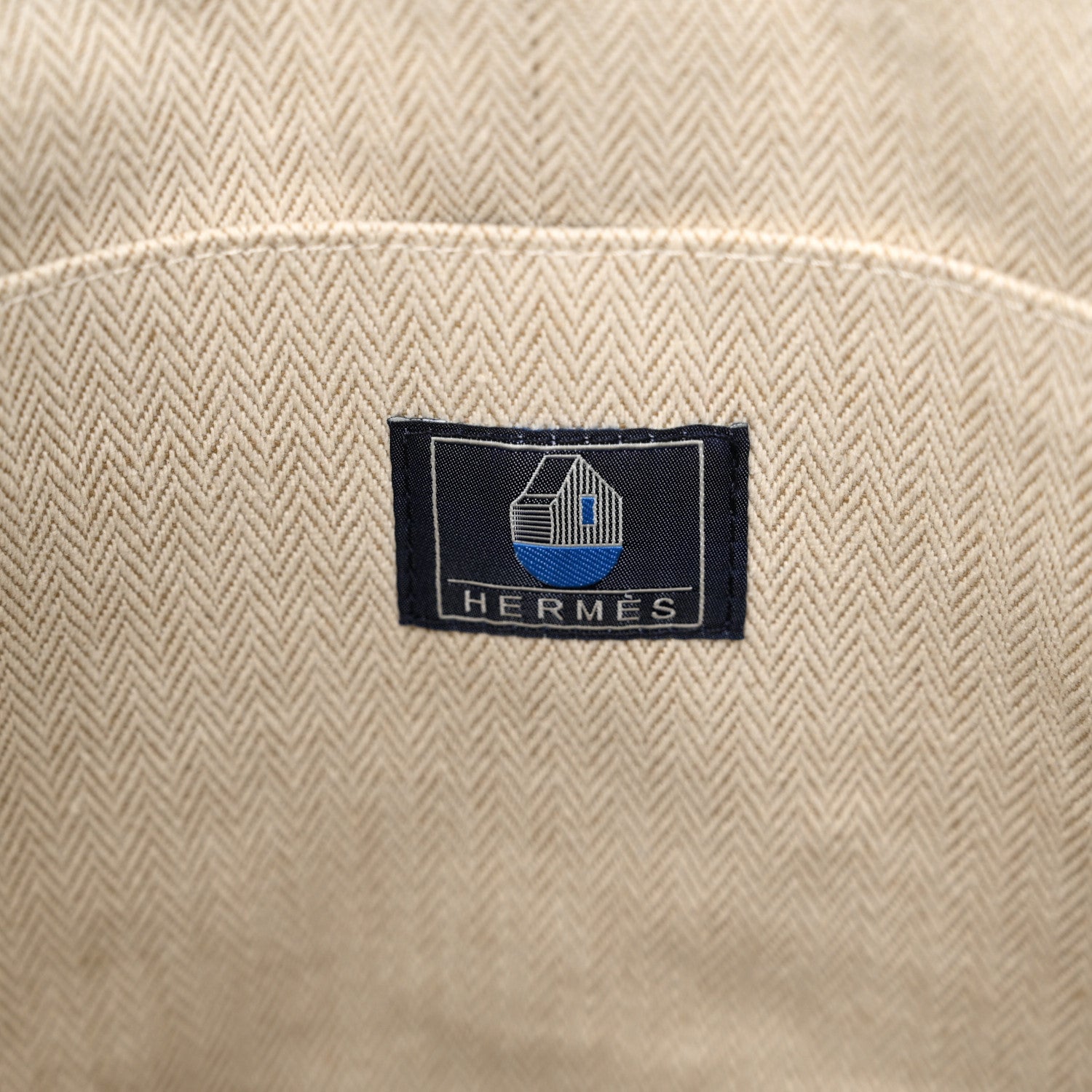 Hermes H Canvas Embroidered Les Cabanes Backpack Marine Menthe 5 of 10