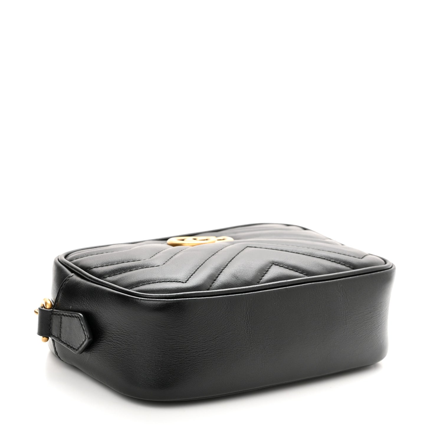 Calfskin Matelasse Mini GG Marmont Chain Shoulder Bag Black