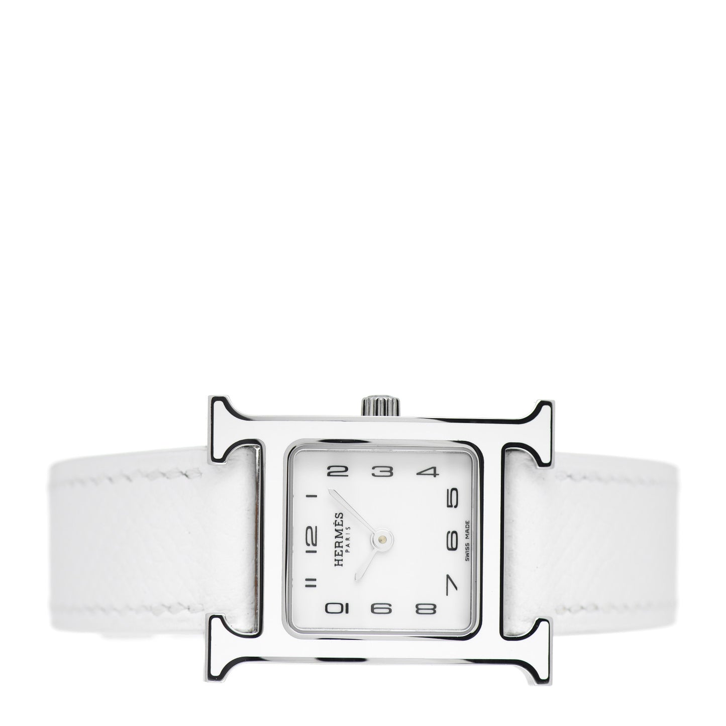 Stainless Steel Epsom Lacquer 21mm Heure H Hour Quartz Watch Blanc