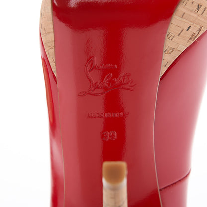 Christian Louboutin Patent Cork Bianca 140 Pumps 39 Red 6 of 7