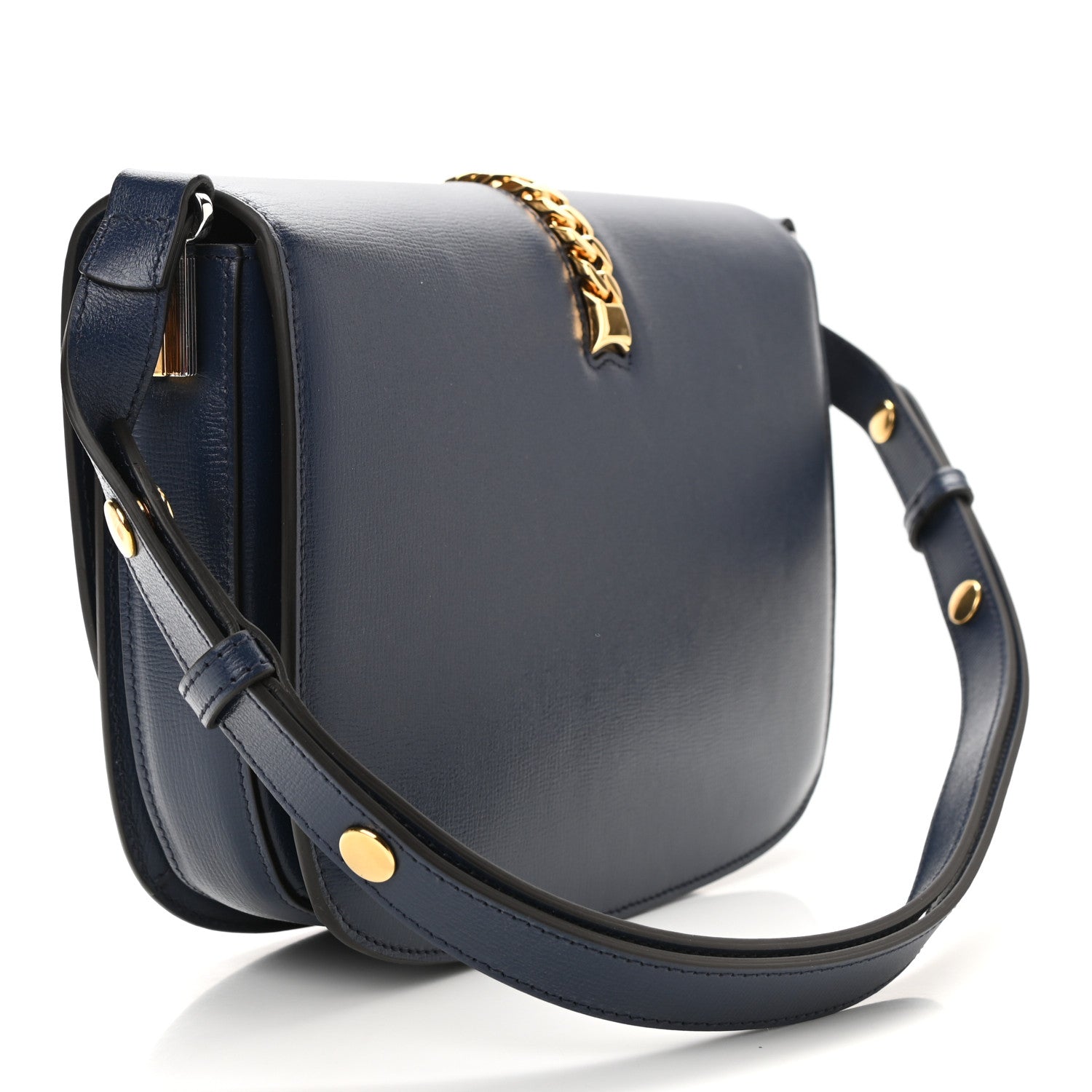 Gucci Azalea Calfskin Small Sylvie 1969 Flap Messenger Bag Blue 3 of 10