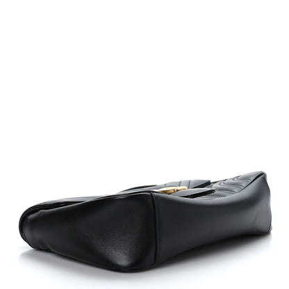 Gucci Calfskin Matelasse Small GG Marmont Shoulder Bag Black 4 of 9